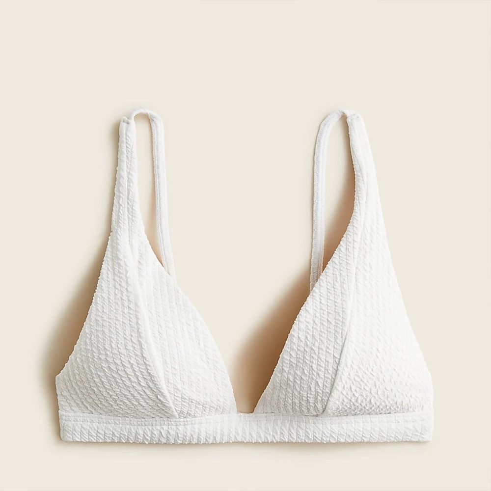 NWT J.Crew Textured Plunge Bikini Top
